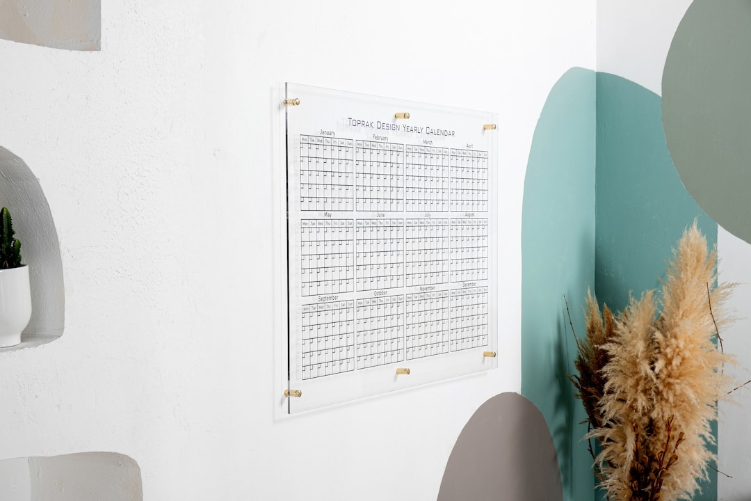 Acrylic Yearly Calendar, Large Wall Calendar, Acrylic Annual Calendar 2023, Acrylic Calendar