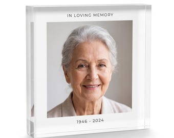 Memorial Photo Acrylic Block, Ships in 1-2 Business Days, In Loving Memory Gift, Pet Memorial Keepsake, Sympathy Remembrance Gift