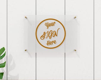 Personalized Acrylic Business Logo Sign, Custom Office Wall Decor