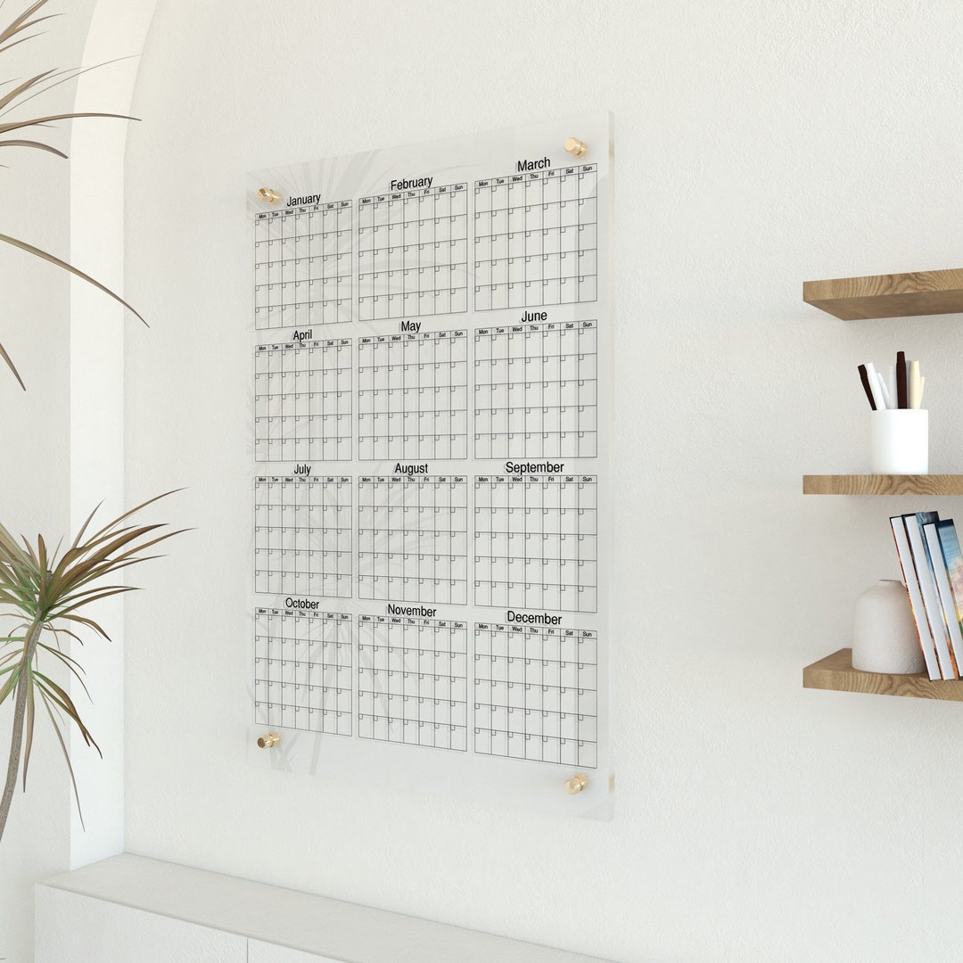 2024 Wall Calendar, Acrylic Yearly Vertically Calendar 2024, Large