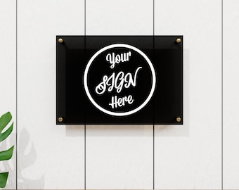 Letrero acrílico personalizado con logotipo de empresa, decoración de pared personalizada para oficina.