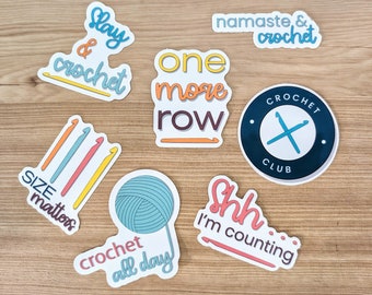 Crochet Lover Stickers: Funny Crochet Club Vinyl Decals