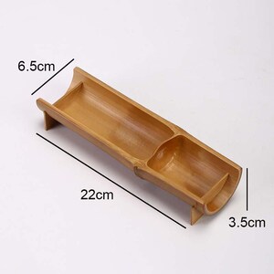 Handcrafted natural bamboo serving plate
