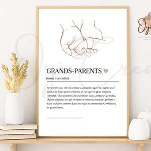Affiche grands parents | bébé | texte | personnalisable