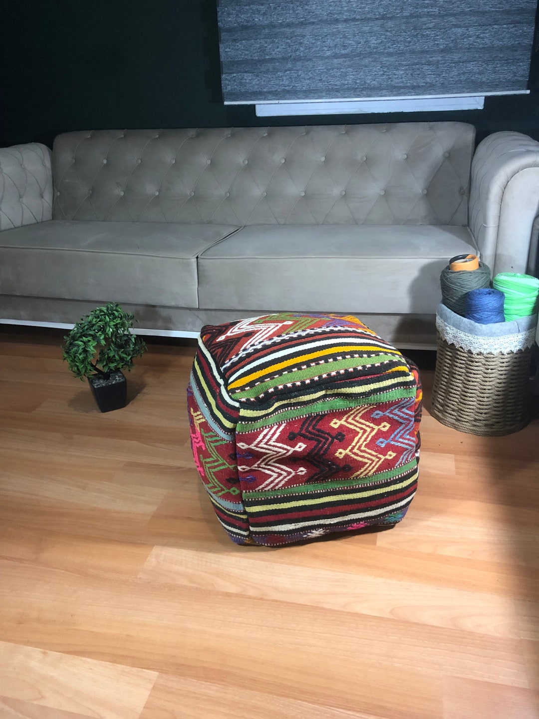 N&V Bean Bag Chair Giant High-Density Foam Filling Sofa With Foot Stool Includes