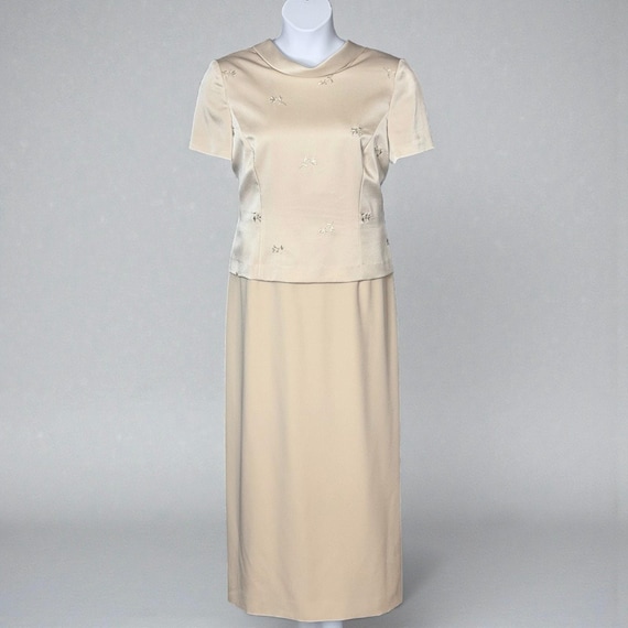 Vintage 1990s Talbots Champagne Satin Mother of the Bride Formal Dress Size  14 - Etsy