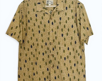 Camisa Tiki Toes On The Nose Shag Vintage Y2K Aloha Camp Hawaiian USA Talla L