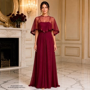 Burgundy Cape Dress - Etsy