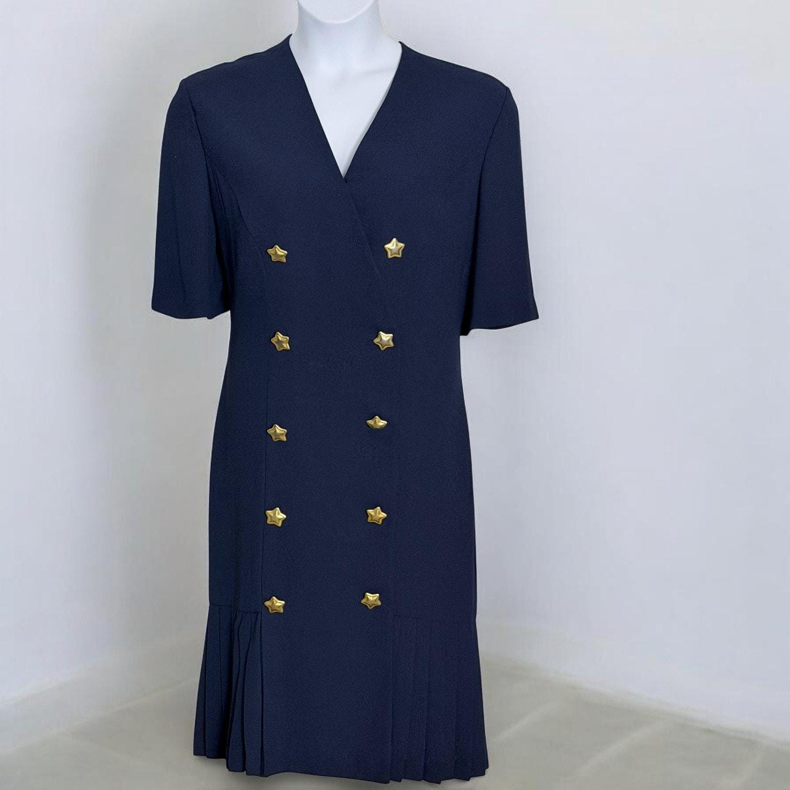Navy Gold Star Dress - Etsy