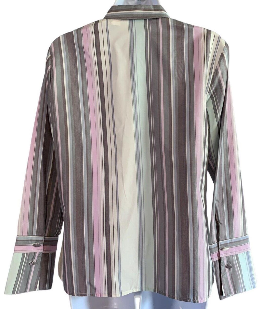 Vintage Liz Claiborne Button Up Shirt Top Silk Blend Pastel Cottage Retro Sz 6P, photo 2 sur 5
