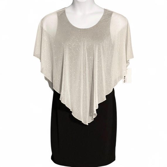 mini dress black and white MADISON LONG LACE SLEEVES BACK STRAPS MINI DRESS main image 1