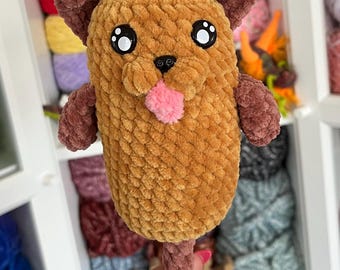 Cornelius the Corn Dog Low Sew Amigurumi Crochet Pattern — Digital PDF Pattern