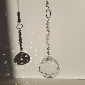 White Agate Suncatcher - Agate Stone Suncatcher - Prism Hanging Decoration - Suncatcher Prism - Lithotherapy
