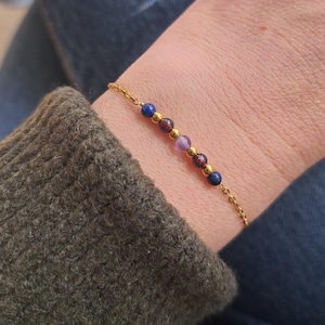 Bracelet Astro Lion - Le bracelet du lion en pierres naturelles et sa carte signe - Idée cadeau pour signe lion