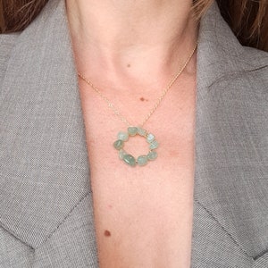 Green Aventurine Stone Pendant Necklace - Green Aventurine Necklace - Lucky Charm Necklace