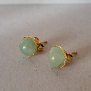 Green aventurine stone earrings