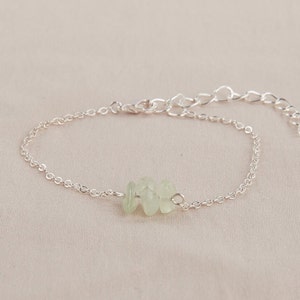 Wassergrünes Prehnit-Perlenarmband - Prehnit-Steinarmband - Chakra-Armband - Schutzschmuck - Energieschmuck