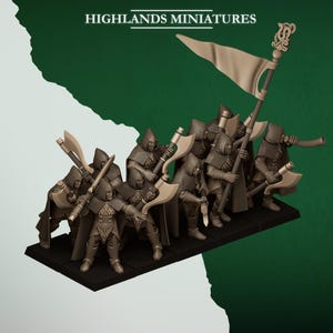 Feral Elves Axemen Regiment for Fantasy Wargaming by Highland Miniatures