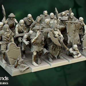 Undead Zombies for Fantasy Wargaming by Highland Miniatures