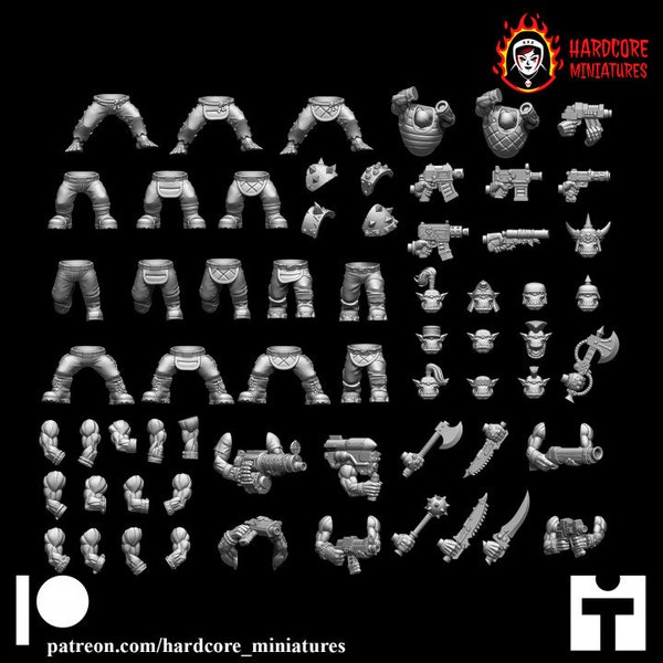 Modular Space Orks by Hardcore Miniatures suitable for sci-fi wargaming