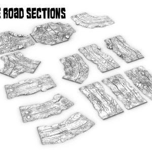 Modular Roads for wargaming and DnD Scatter Terrain Scenery Tabletop Wargaming