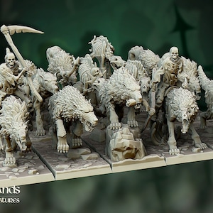 Undead DIrewolves for Fantasy Wargaming by Highland Miniatures