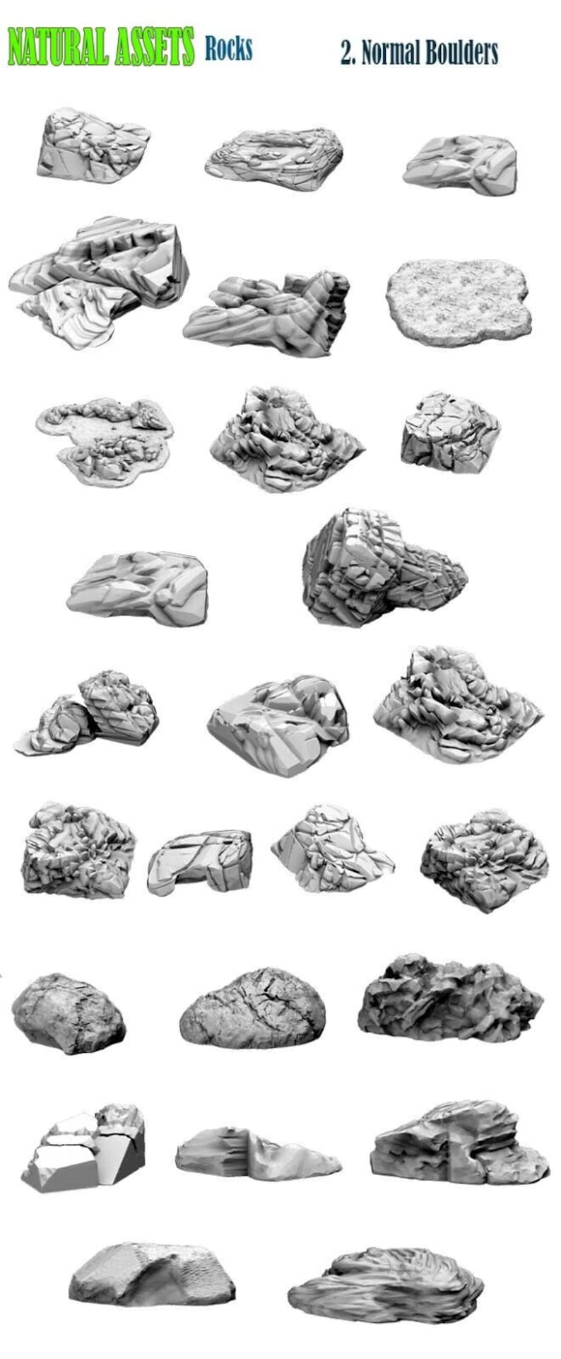 Normial Rocks Rocks and Stalagmites/stalactites for Basing and Scatter for Wargaming ...