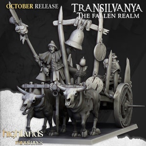 Wóz z Trupami firmy Highland Miniatures War Gaming Chariot dla armii nieumarłych w stylu fantasy