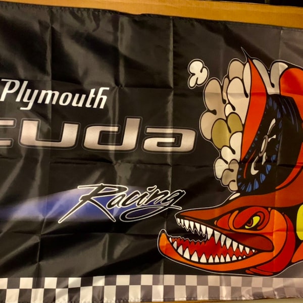 plymouth baracuda classic car banner