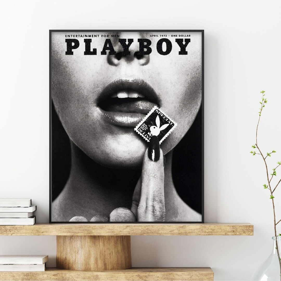 Playboy Magazine Covers Print Playboy Black and White Decor Etsy Canada
