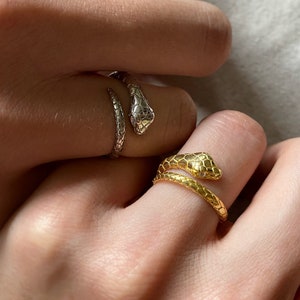 Unisex Vintage Silver Snakes Ring, Adjustable Snake Ring, Open Snake Ring, Snake Ring, Animal Ring, Vintage Look, Serpent Ring, Couple Rings
