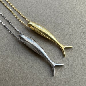 925 Sterling Silver Fish Necklace,Gold Fish Pendant,Dainty Fish Charm,Sea Lover Necklace, Summer Lover Necklace,Fish Lover Gift,Gift for Her