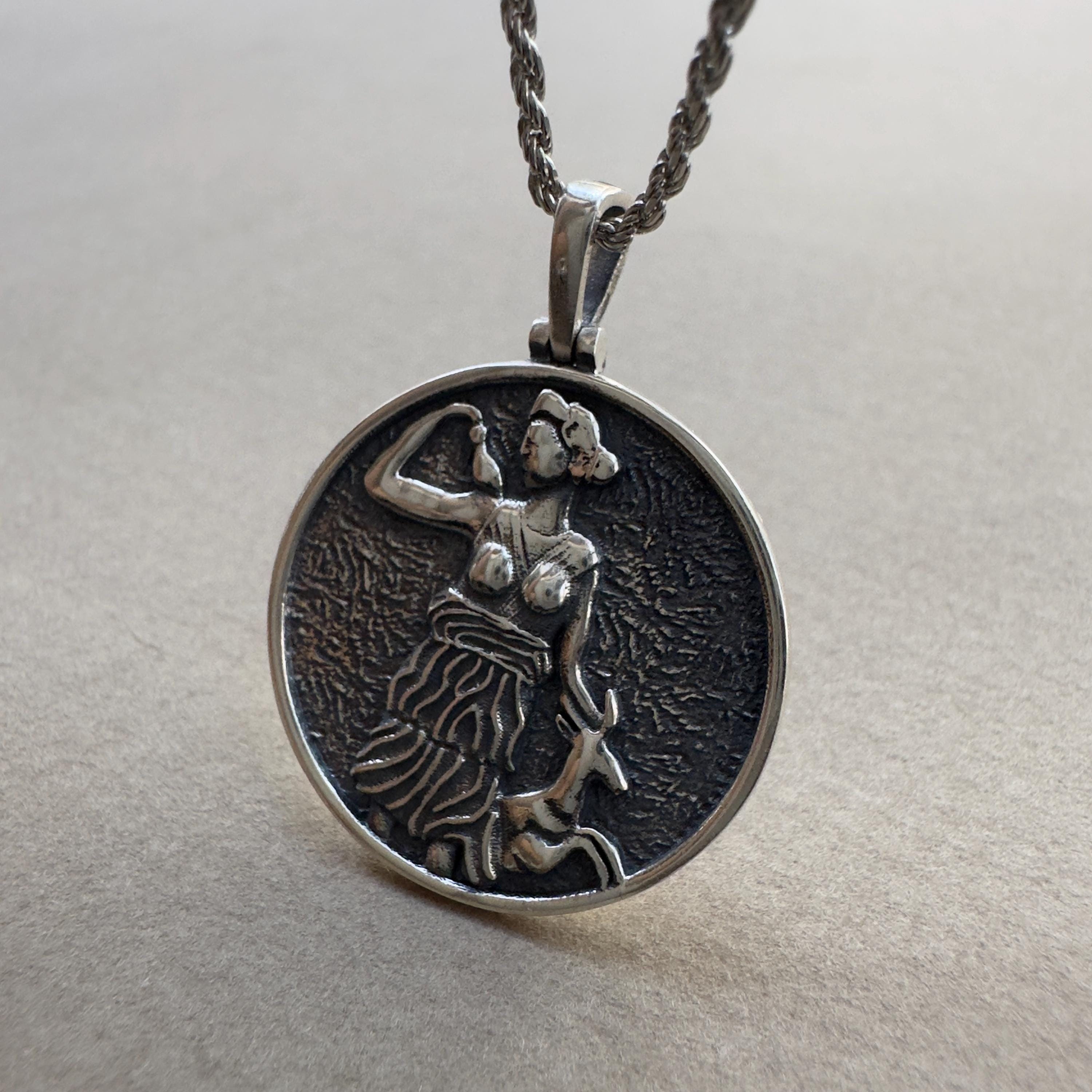 PeterStone: Diana Goddess Silver Pendant