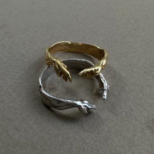 Hand of God Giving Life to Adam Ring,Creation of Adam,Unique and Meaningful:Creation of Adam Hand Gesture Ring,Michelangelo,Mothers Day Gift zdjęcie 4