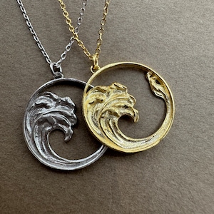 The Great Wave Necklace, Ocean Wave Necklace,Surf Necklace,Ocean Lover Gift,Beach Gifts,Christmas Gifts,925 Sterling Silver,Mothers Day Gift