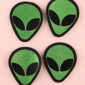 Alien Space Embroidered Applique Iron-On Patch