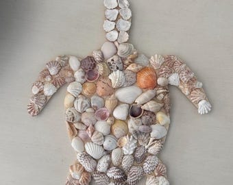 Colgante de pared de tortuga marina con concha costera