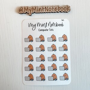 Computer Tot - Pegatinas minimalistas dibujadas a mano para planificador, diario y calendario Pegatina