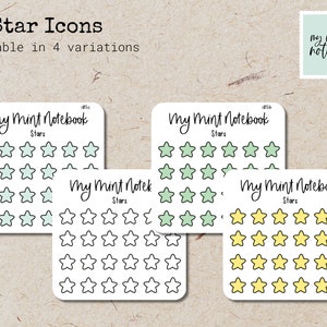 Sterpictogrammen - Minimalistische handgetekende stickers voor planner, dagboek, kalendersticker