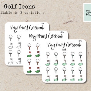 Golf Icons - Minimalist Hand Drawn Stickers for Planner, Journal, Calendar Sticker
