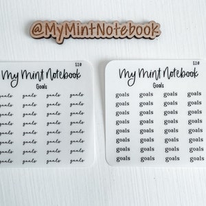 Guión de objetivos: pequeñas pegatinas minimalistas escritas a mano para planificador, diario y calendario Pegatina