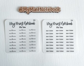 Me Time Script - Petits autocollants manuscrits minimalistes pour planificateur, journal, autocollant de calendrier