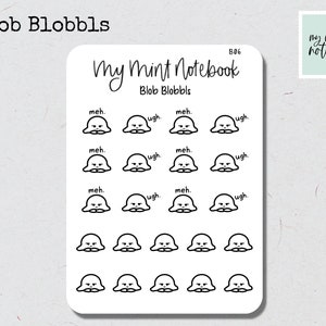 Blob Blobbls - Minimalist Hand Drawn Stickers for Planner, Journal, Calendar Sticker