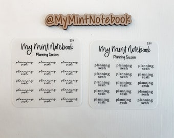 Planning Sesh Script - Petits autocollants manuscrits minimalistes pour planificateur, journal, autocollant de calendrier
