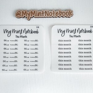 Guión de este mes: pegatinas pequeñas minimalistas escritas a mano para planificador, diario y calendario Pegatina