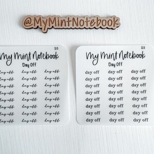 Guión de día libre: pegatinas pequeñas minimalistas escritas a mano para planificador, diario y calendario Pegatina