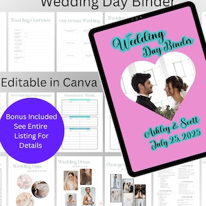 750+ Page Canva Wedding Planner Template Bundle, Wedding Checklist, Engagement Party Binder, Wedding Itinerary, Wedding Day Binder