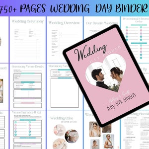 The Ultimate Wedding Day Binder Template, Edit in Canva, Wedding Itinerary, Instant Download, Digital Template, Printable, Wedding Planner