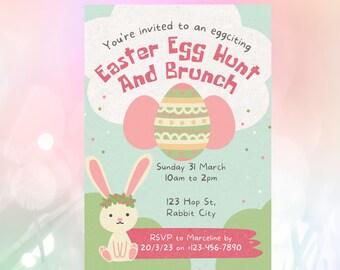 Easter Egg Hunt Flyer, Easter Brunch Invite, Easter Brunch Invitation, Easter Egg Hunt Invite, Easter Egg Hunt Invitation, Easter Invitation