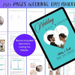 The Ultimate Wedding Day Binder Template, Edit in Canva, Wedding Itinerary, Instant Download, Digital Template, Printable, Wedding Planner